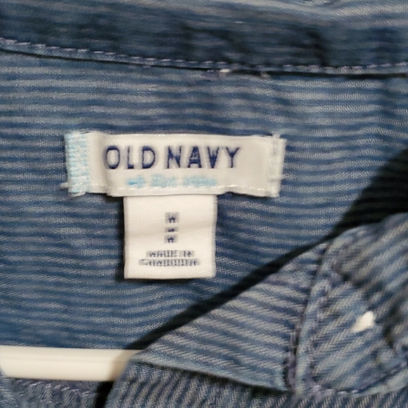 Blue on blue striped button down shirt - Picture 2 of 3